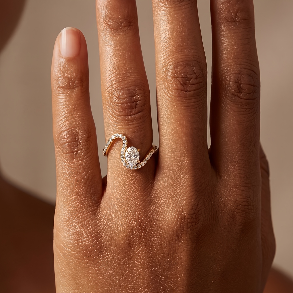 Luxury Exquisite Egg-shaped Rings Wave Promise