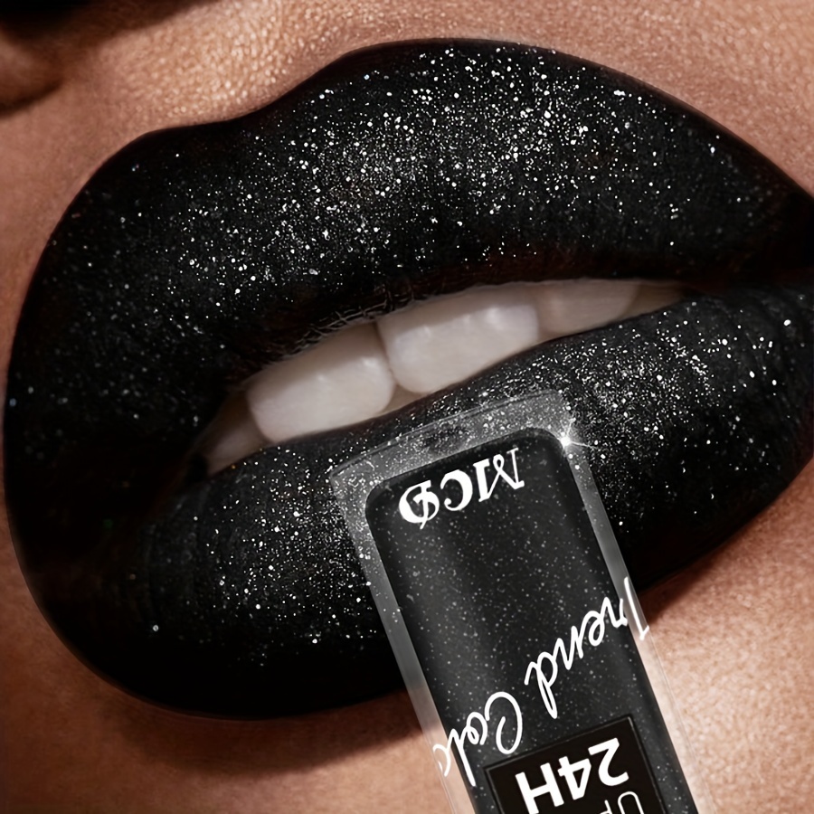 Lip Glaze, Black Color, Shine, Pearlescent, Non-greasy, Long-lasting Makeup, Waterproof, Lip Gloss