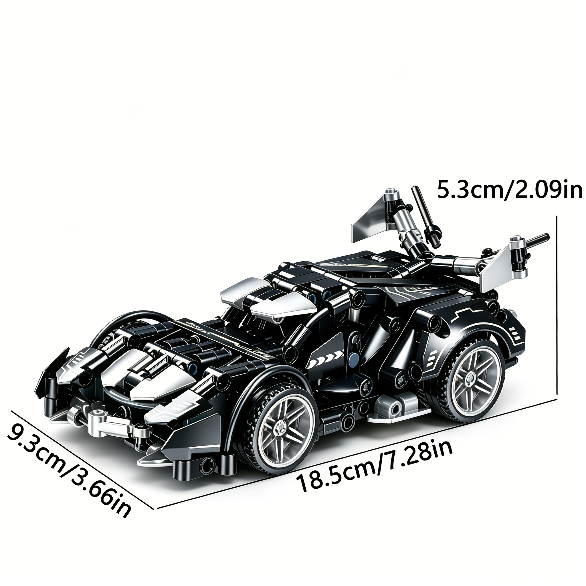 Black V12 Sports Car Building Blocks, Limited Edition