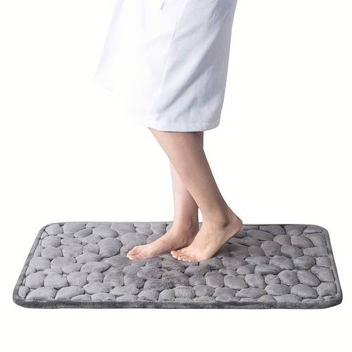 soft non slip bathroom mat with pvc machine washable rectangular textured surface enhances grip plush polyester microfiber shower mat soft floor covering suction cup base thick bathroom mat bathroom additions and decor