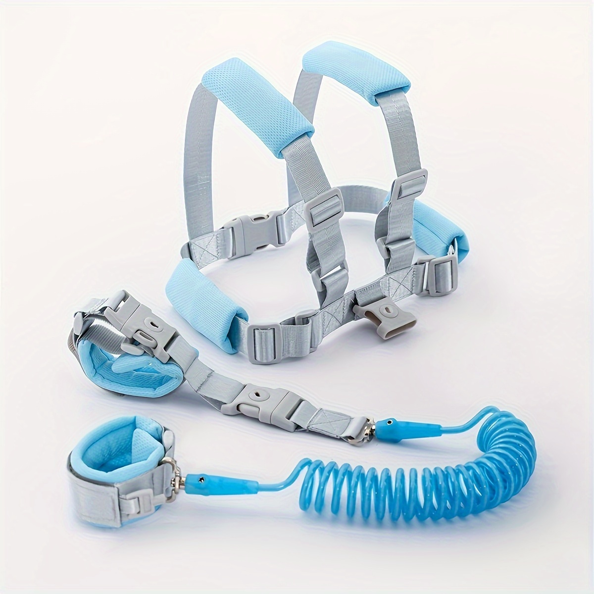 Image of Anti-wandering Leash For , Baby Anti-loss Rope And Wristband 2-in-, Multi- Tether Spring Rope Safety Cord