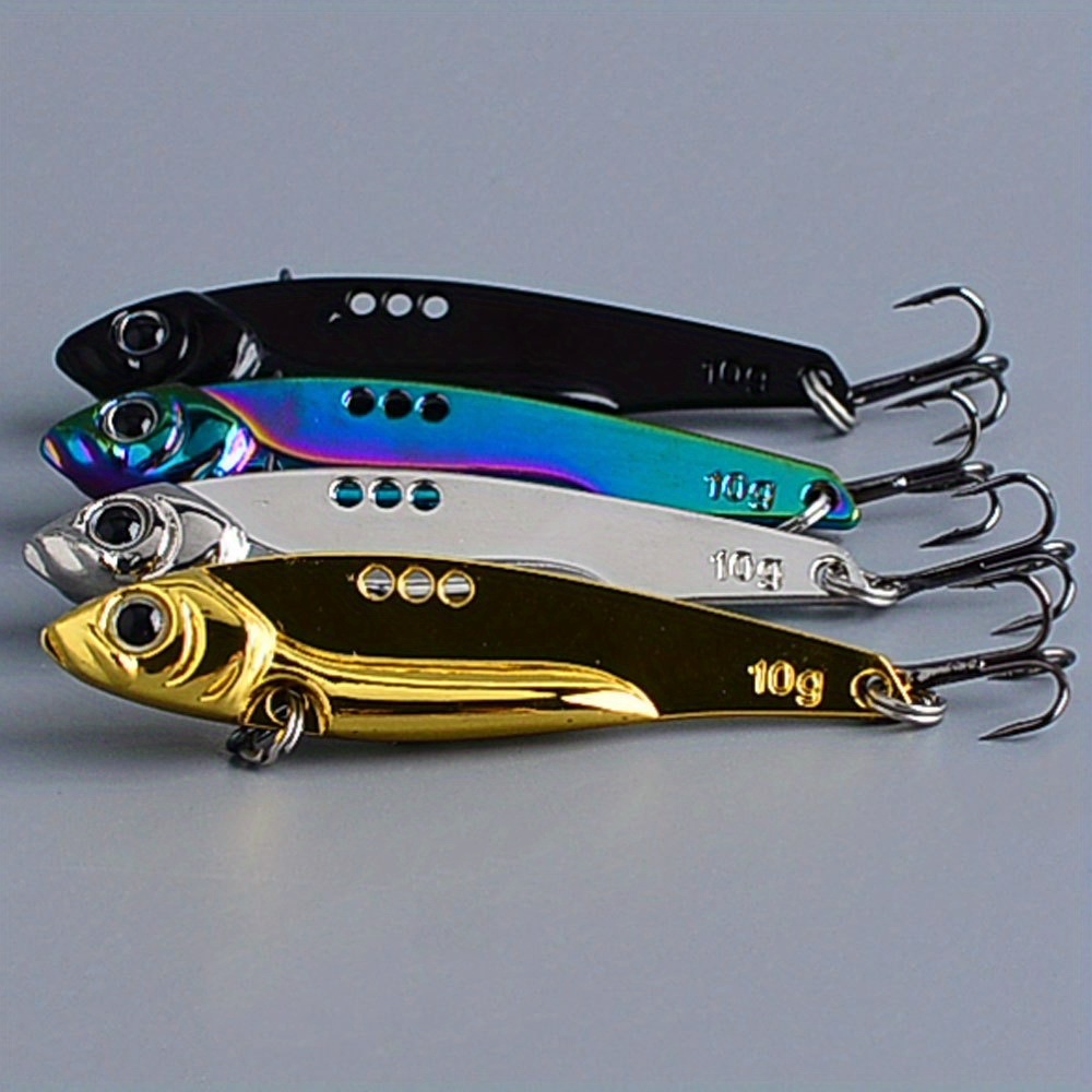 TEMU Lot de 4 leurres de pêche spinners en métal, 5G 7G 10G 13G, idéaux pour la pêche en eau douce et en eau salée