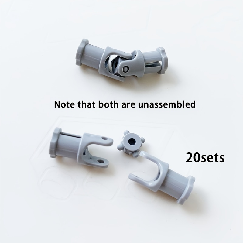 20pcs Moc Light Grey Universal Joint 3l Connector Coupler Shaft Compatible With Brands Building Blocks 61903 62520c01
