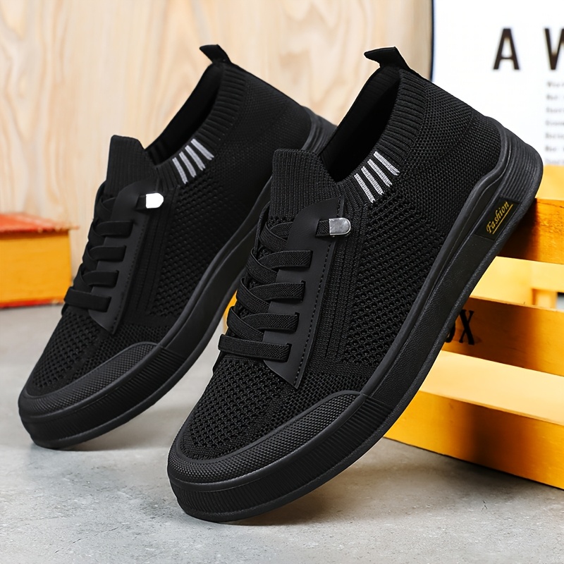 mens casual slip on sneakers breathable knit upper decorative lace   sole round toe     4 season   workout daily     durable md sol Product details 5