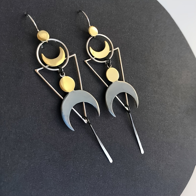 

Bohemian Vintage Geometric Art Sun Moon Long Dangle Earrings Women Jewelry Charms Drop Earrings