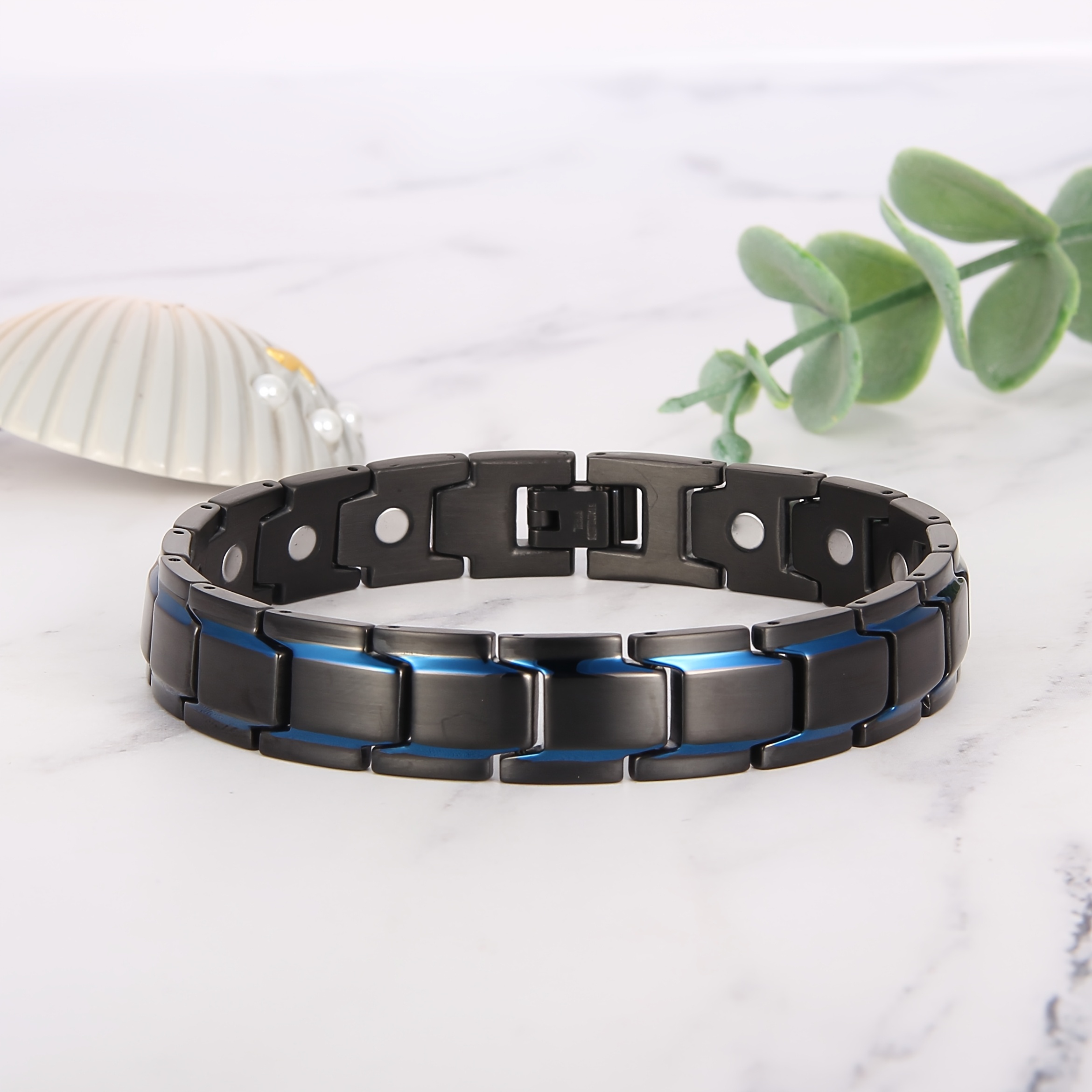 

1pc Magnetic Bracelets For Men, Stainless Steel Magnetic Bracelet With Sizing Tool Magnets Jewelry Gifts