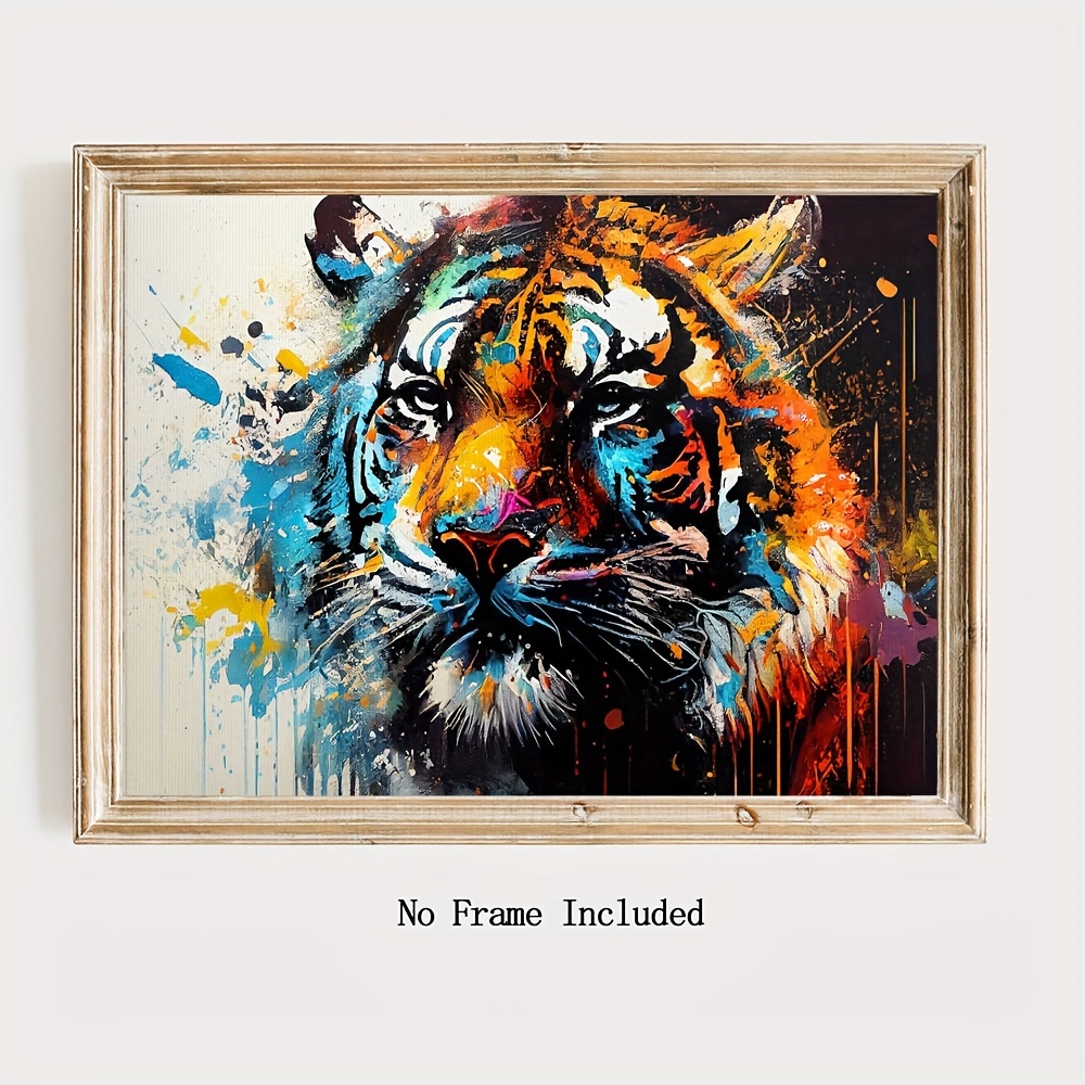  Arte de pared con cuadros de animales, arte en lienzo con  tigres, pintura de un tigre, marco de fotos para decoración para el hogar,  pósteres de animales salvajes, cuadros de animales