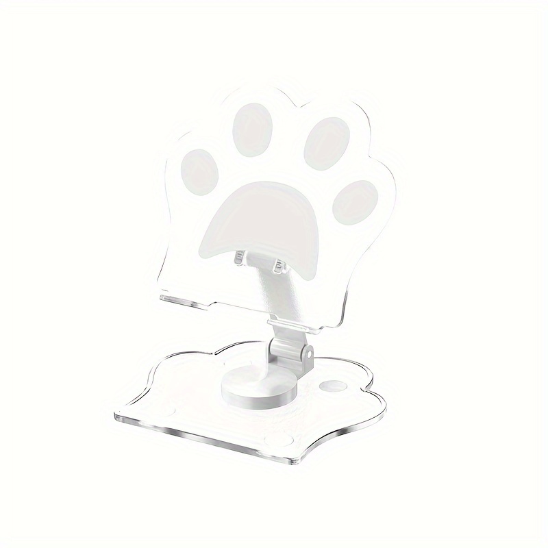 TEMU Adjustable Cat Paw Phone/tablet Stand, Rotating, Folding Universal Desktop Holder, Abs Material, Portable Mobile Accessory Support Stand