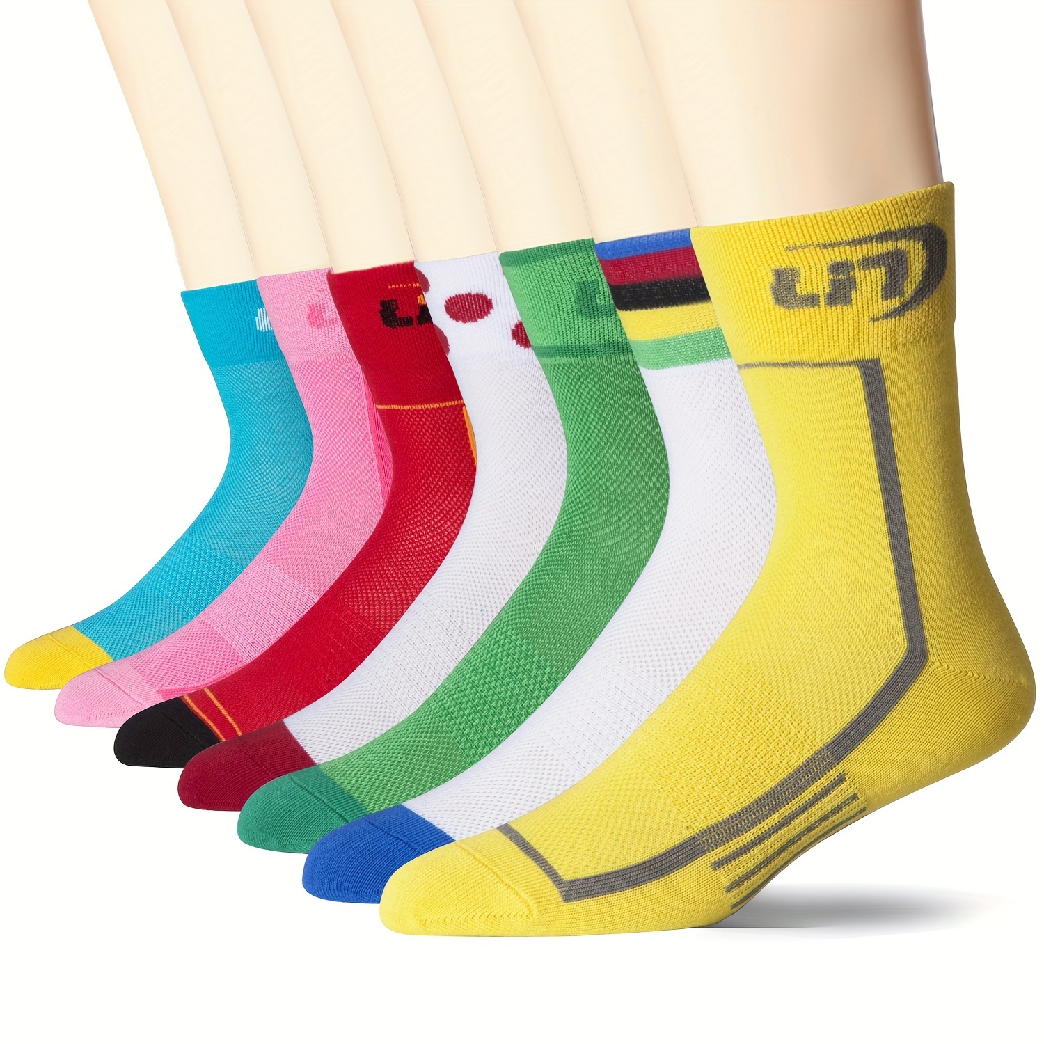 

7 Pairs Unisex Breathable Comfortable Mid-tube Sports Socks, Casual Socks For Outdoor Running Cycling