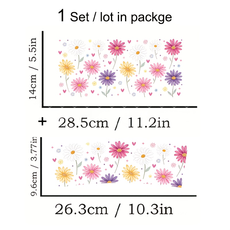 TEMU 2pcs Theme Vinyl Transfer Paper, Suitable For 40oz Glass, Decorative Pvc Transfer Paper, Uv Printed, Waterproof, , Self-adhesive, Reusable,