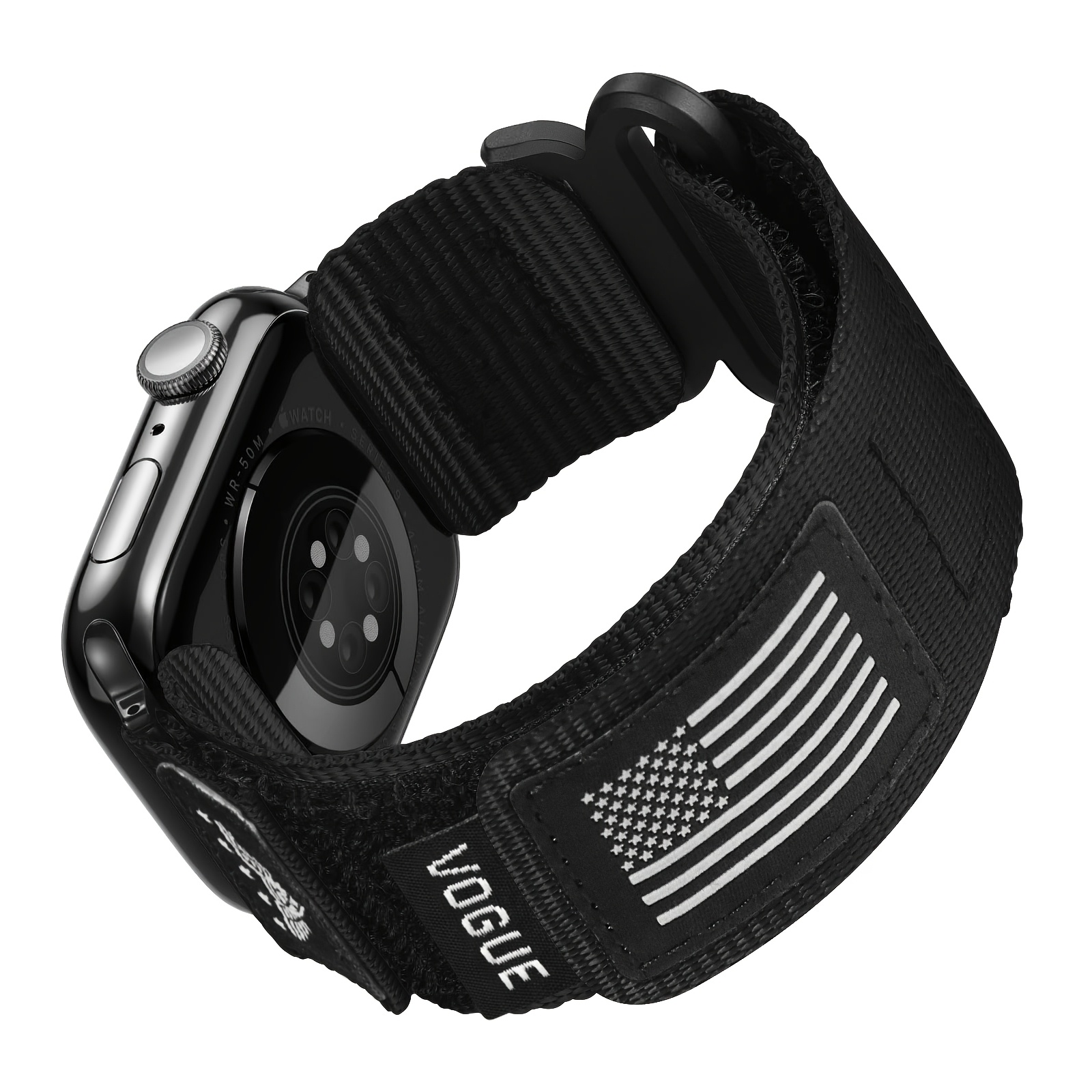 TEMU Correa de nailon resistente para Apple Watch Ultra 2/ , bandas para hombre de la serie 11/10/9/8/7/6/5/4/3/SE iWatch, muñequera suave tejida con