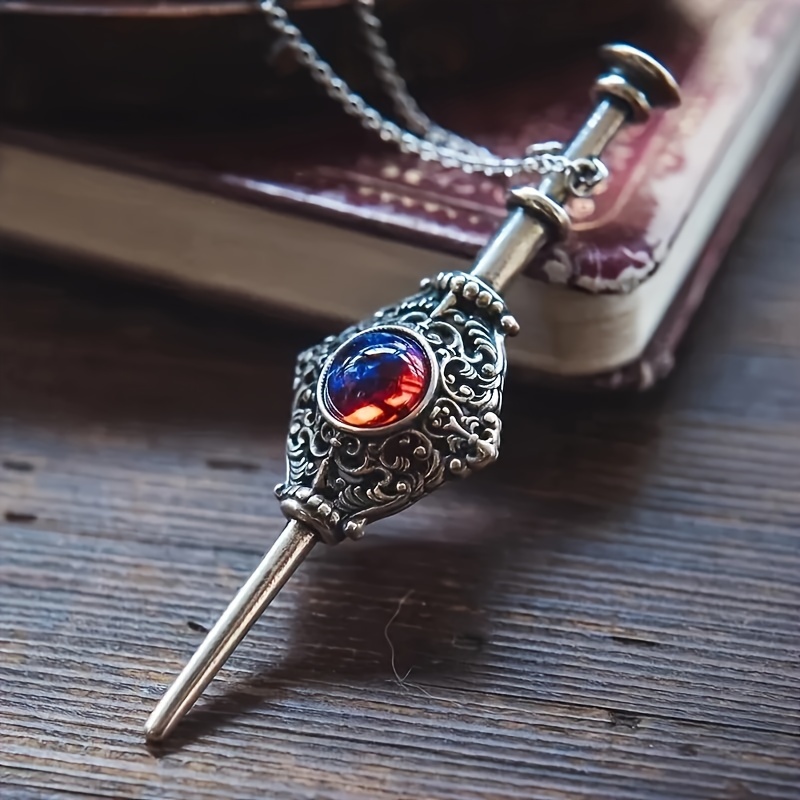 

1pc Magical Witchcraft Necklace Women's Retro Blood Pack Detachable Witch Wand Pendant Men's Women's Cosplay Jewelry Gift