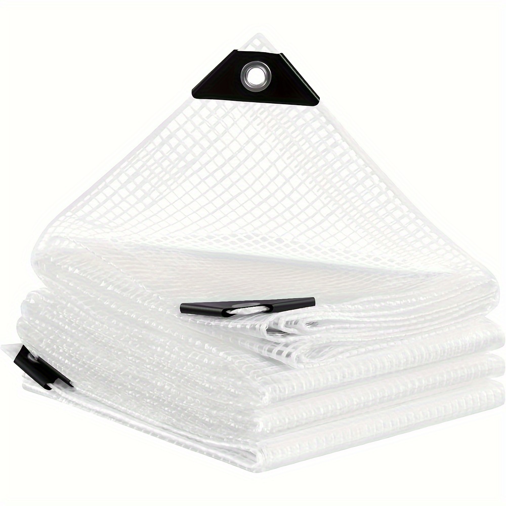 Image of 1pc Waterproof Tarpaulin With Eyelets 140g/m² Made Of High-quality Pe Anti-tear Durable Anti-ultraviolet Weatherproof Greenhouse Fabric Tarpaulin Reinforced With Pp Plate , Sizes