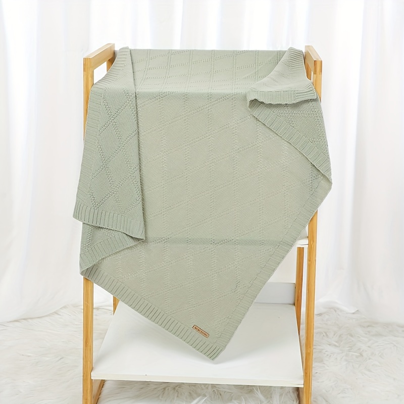 

Mimixiong Soft Knit Blanket - Solid Color, Multi-use Throw For & , Hand Wash Only - In , Light Green, Camel