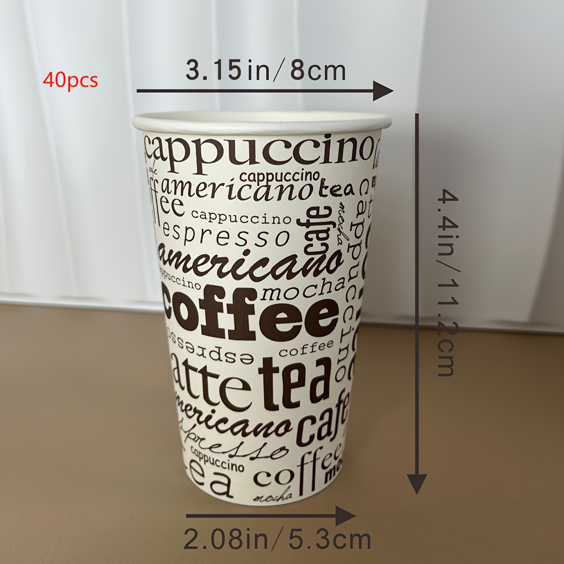 Image of 40/50pcs 8oz/12oz Thickened Disposable Paper Cup, Coffee Cup, Milk Tea Cup, Household And Commercial Drinking Water Cup, Tea Cup, Coffee Cup, Beverage Cup, Food Grade