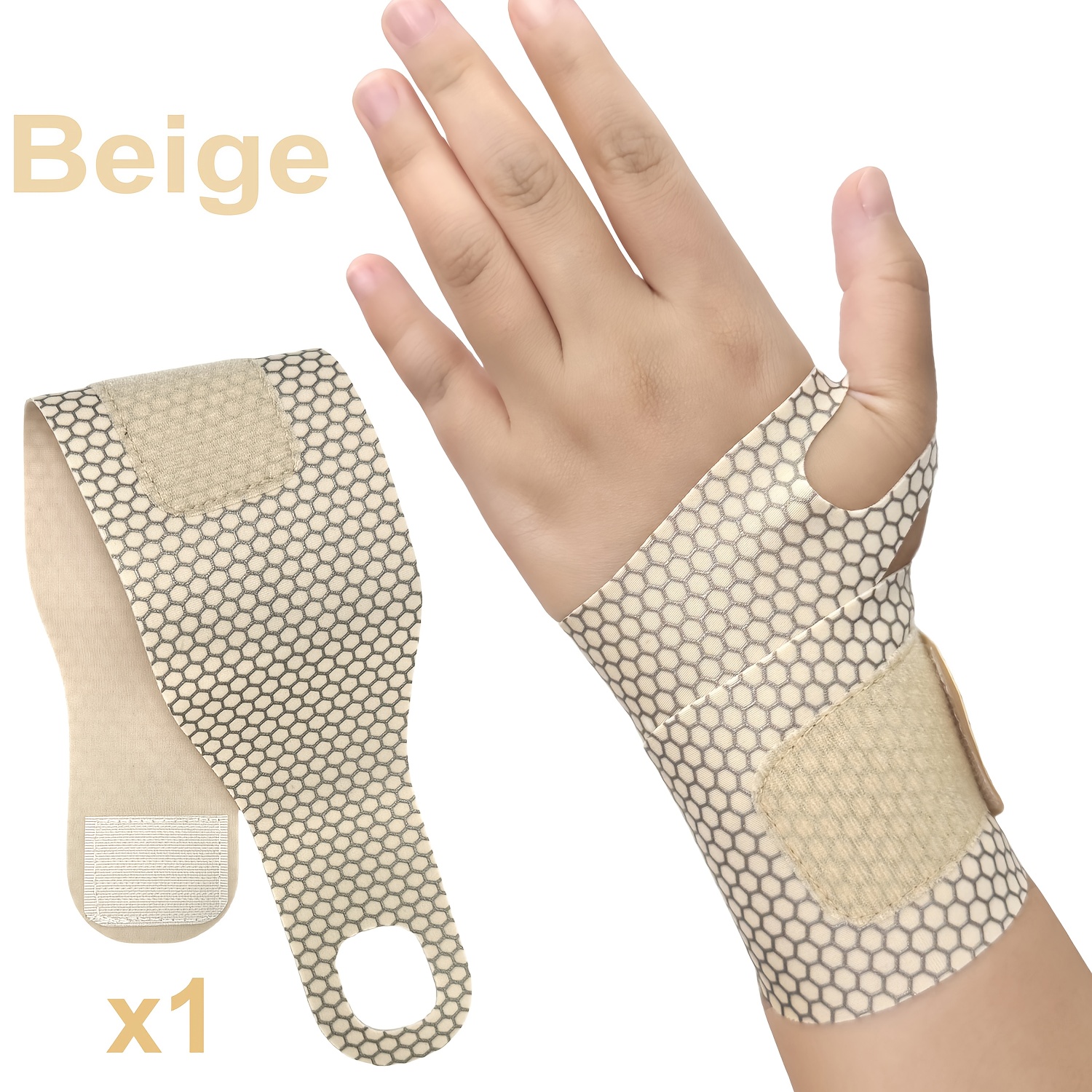 TEMU 1pc Breathable Wrist Brace Hand Wrap For - Adjustable Elastic Sports Hand Brace - Hand Compression Wrist Strap & Support - Ideal For Wrist Care,
