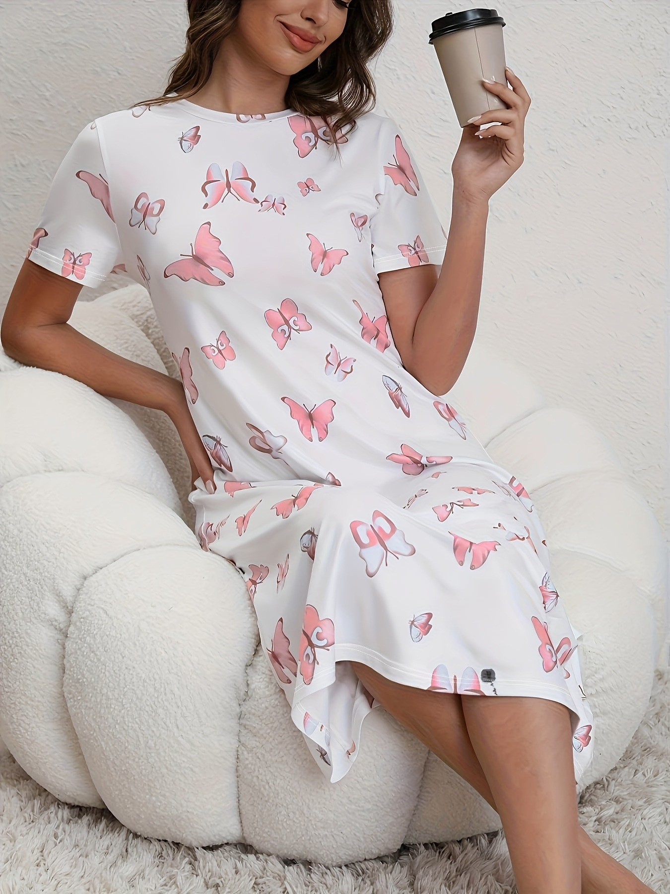 Elegant Printed Dress for Women – Stylish & Comfortable Fit👗Women’s Elegant Loose Round-Neck Printed Dress