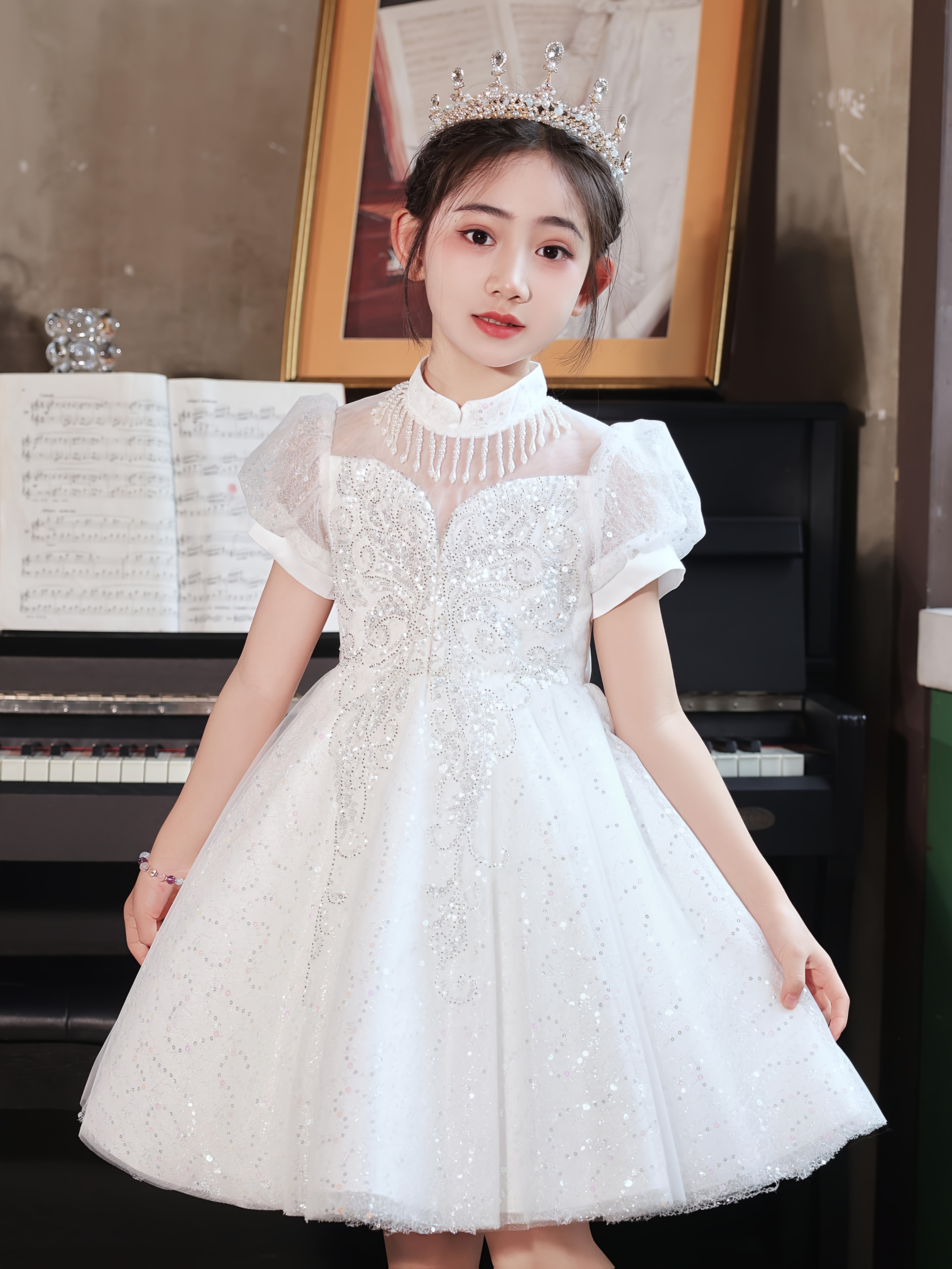 2025 girls summer wedding dress princess gown ages 12 Temu