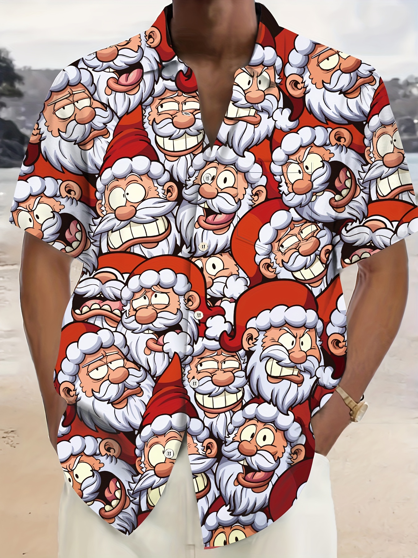 3D-Druck Hemd Mit Santa Claus An Der Gitarre