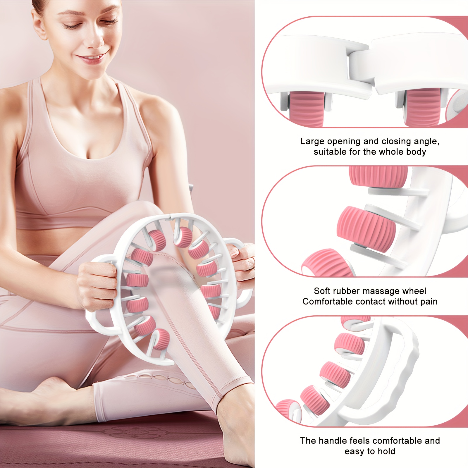 round roller manual massage tool to massage leg back musculature stretch muscles after exercise Product details 1