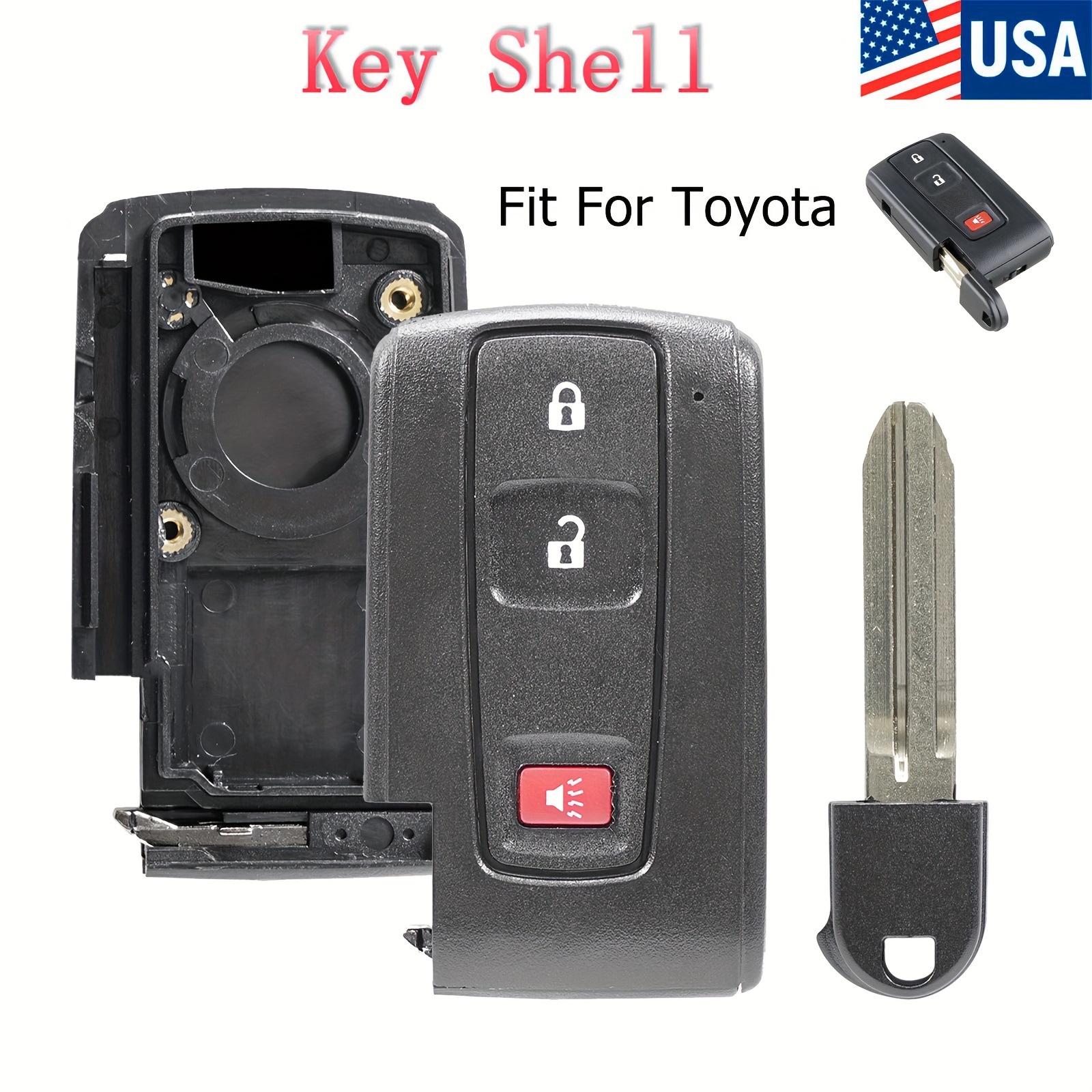 

1pc Car Key Fob Replacement 3 For Toyota For Prius 2004 2005 2006 2007 2008 2009