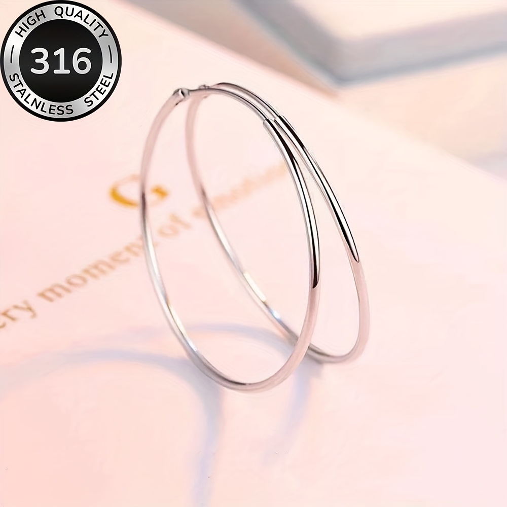 high quality   steel large hoop earrings comfortable and versatile simple and elegant suitable for daily wear or parties fashionable womens jewelry accessories a delicate gift for women Product details 5