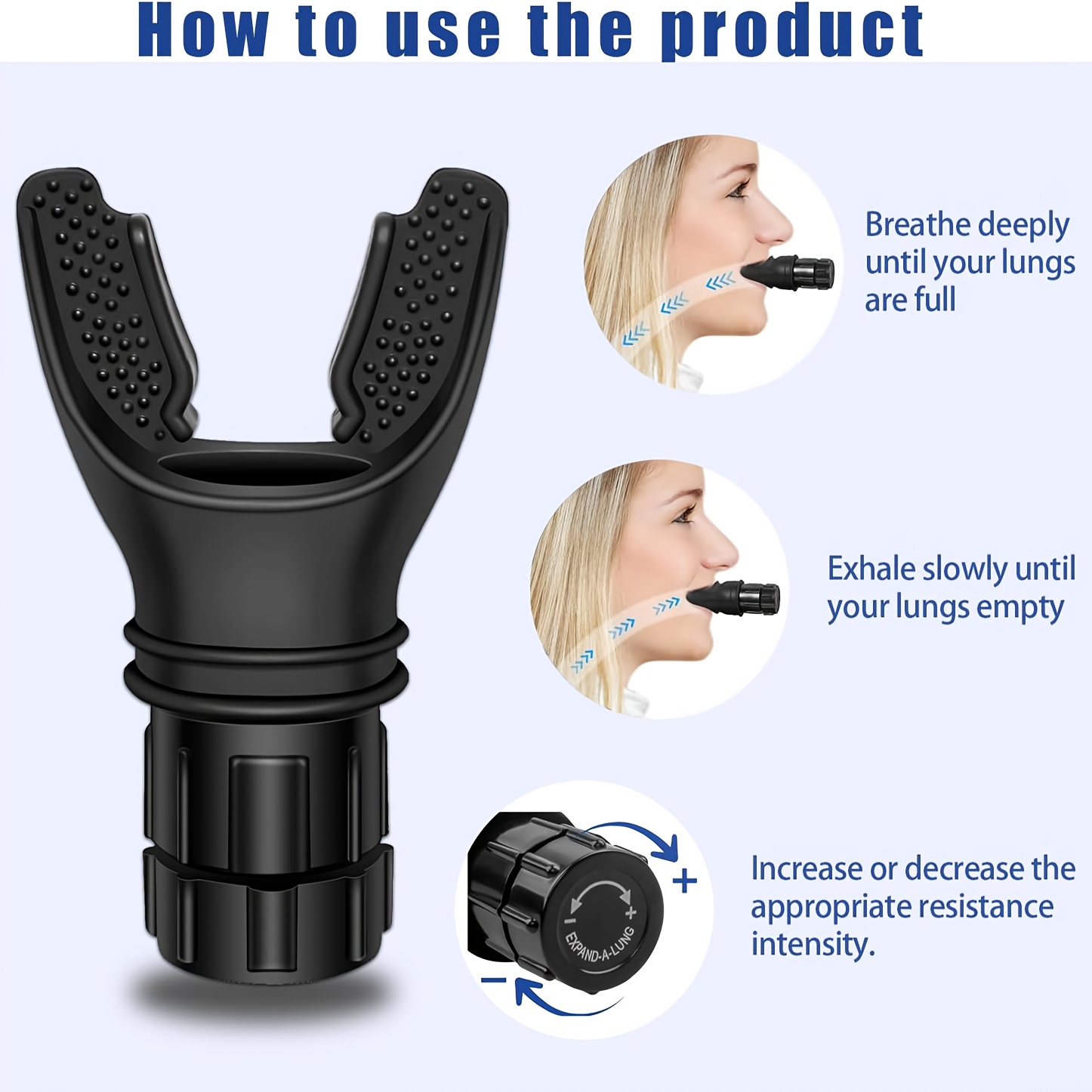 1pc Inhale Respiratory Trainer - Portable Breathing Exerciser for Adults, Black & White Silicone, Improves Endurance, Compact Design for Easy Travel, Fitness & Aerobic Exercise