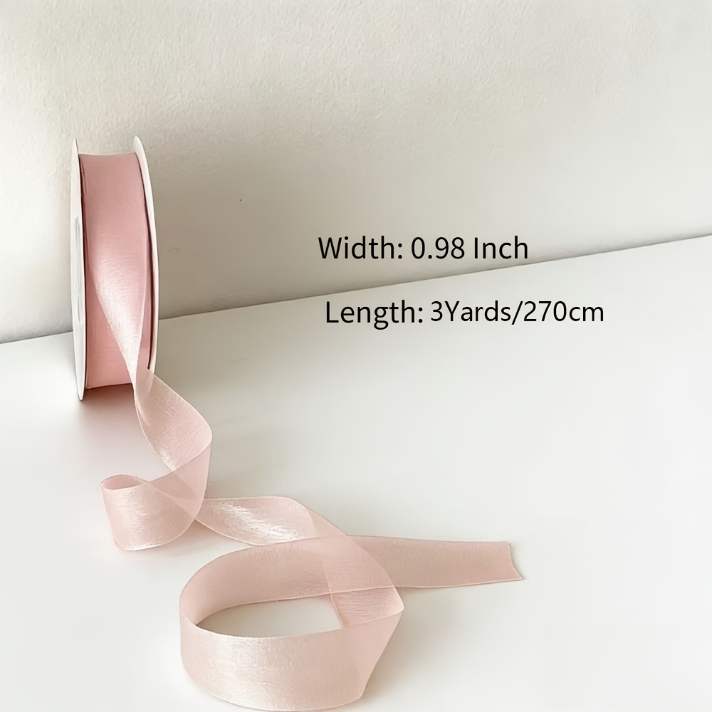 3 yards of cute chiffon ribbon 2 5 cm wide made of soft polyester very suitable for making bows and packaging gift boxes