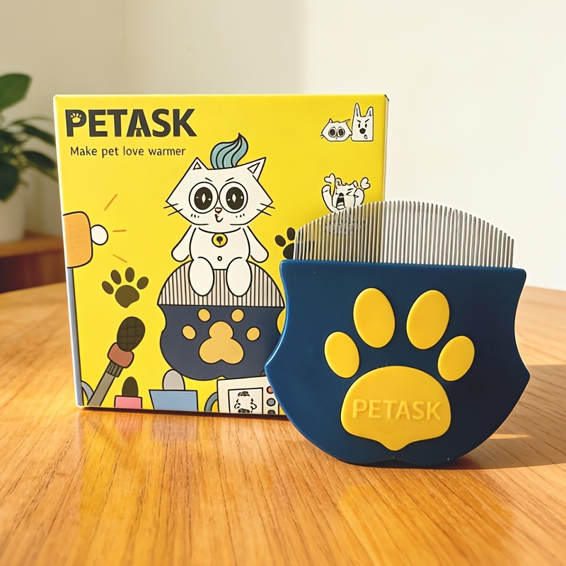 Image of Pet Facial Comb Small Face Comb Rabbit Wide-tooth Comb Needle Comb Round Head Curved Comb Flea Tail Cleaning Comb
