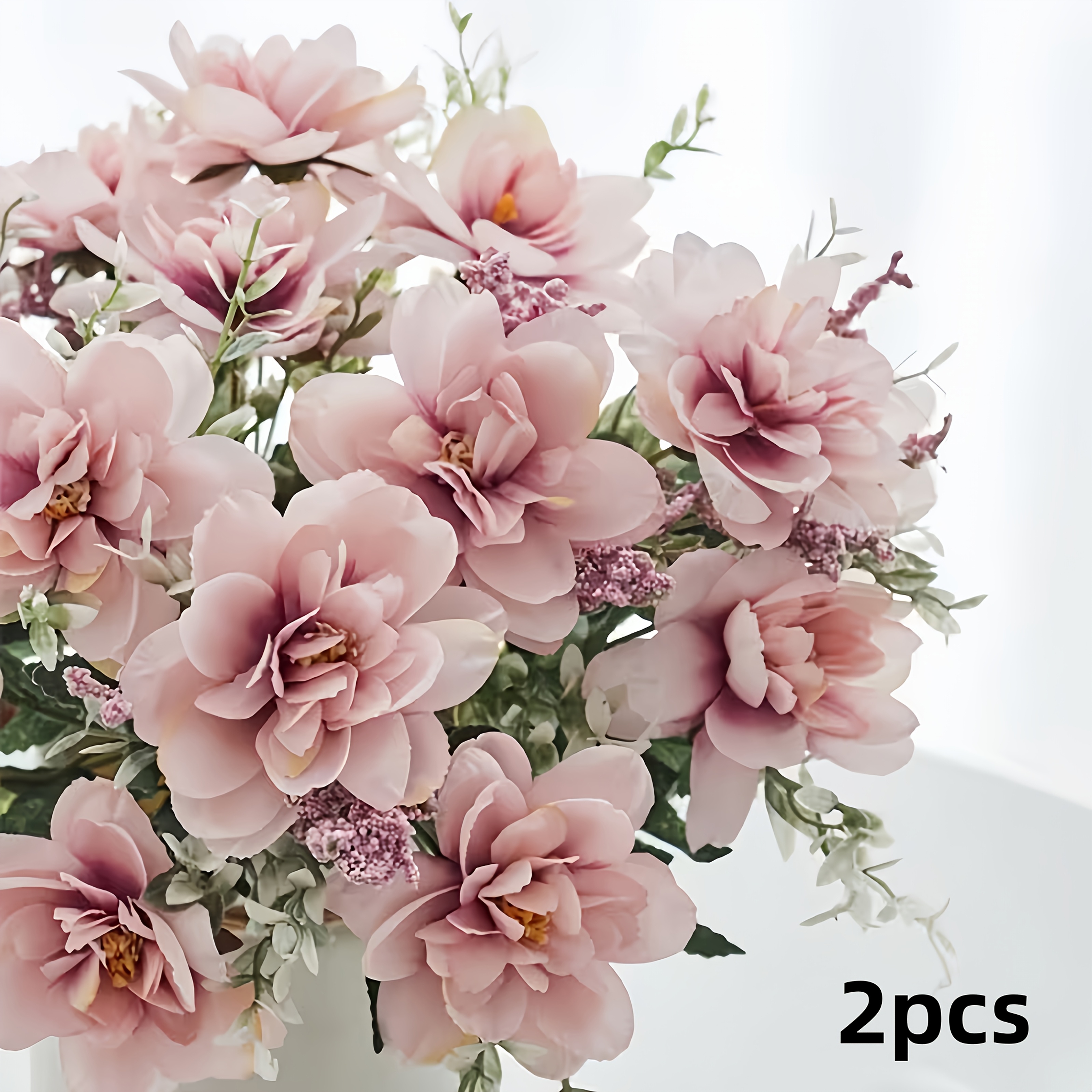 TEMU 2 pezzi Bouquet di fiori artificiali di peonia rosa, fiori finti, composizioni realistiche per decorazioni domestiche, matrimoni, centrotavola,