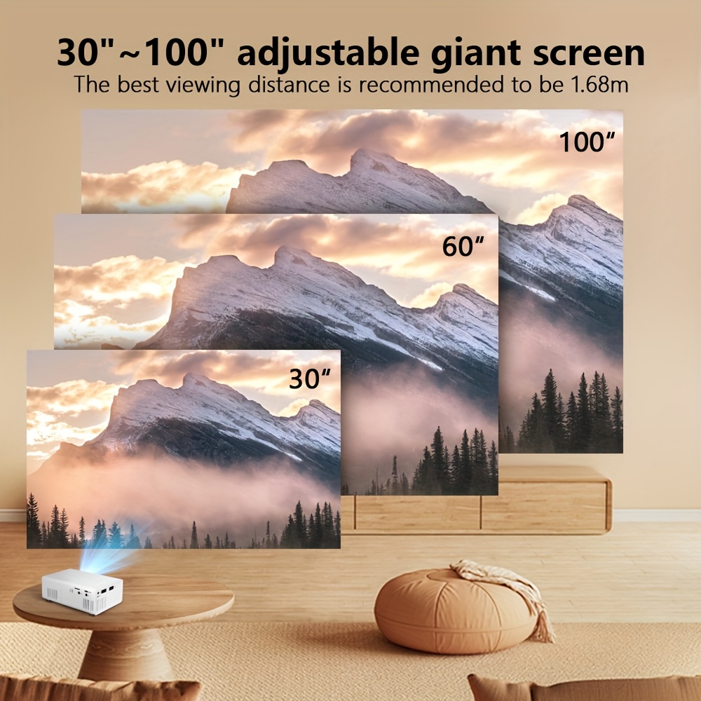 2025 new theater hd projector american plug remote control support smartphone screen compatible with smartphone usb interface for indoor office use details 1