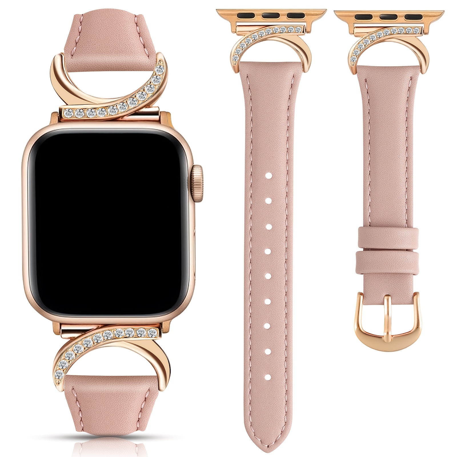 

Leather Strap Suitable For Apple Watch Strap 41mm 40mm 38mm 42mm 44mm 45mm 46mm 49mm Ladies, Ultra-thin Golden Strap, Suitable For Iwatch Series 10 9 Ultra 7 6 5 4 3 2 1 Strap