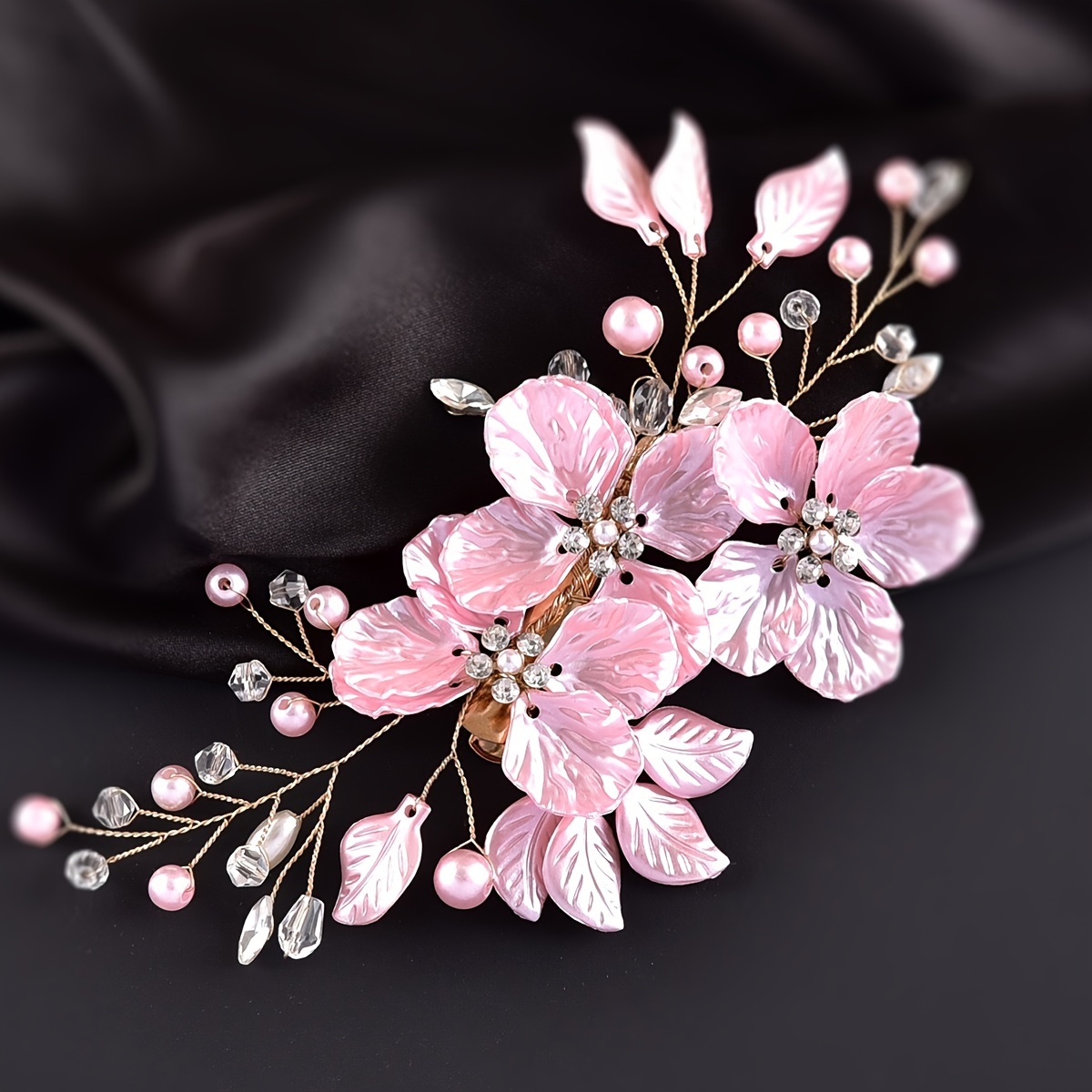 Image of White Shell Petal Handmade Hair Clip Bridal Wedding Hair Additions Headwear