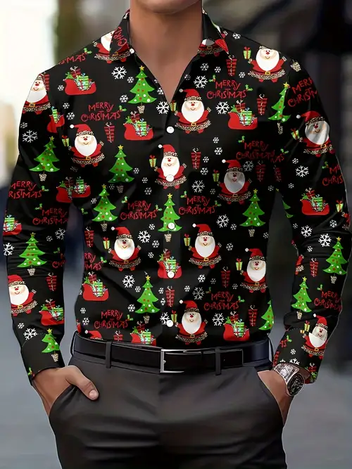 dress christmas shirts Hawaiian Shirt Shirt Funny Custom Multiple Faces Christmas Hawaiian Shirt S This modern twist on the classic Christmas tree design will make you the center of attention. christmas shirts - Germany