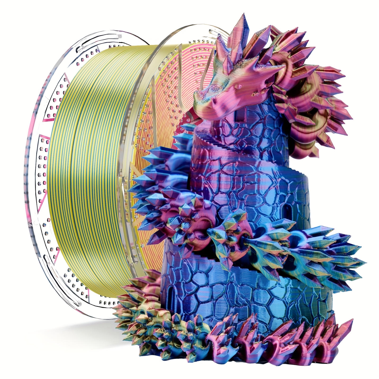 Image of Conjure Pla Dual & Triple-color Filament For Fdm 3d Printers - Compatible For Fdm Suitable For Fdm Printers, Smooth Printing, Dual/triple-color Spool, Pla Material, 1kg Per Roll For Hobbyists, Schools