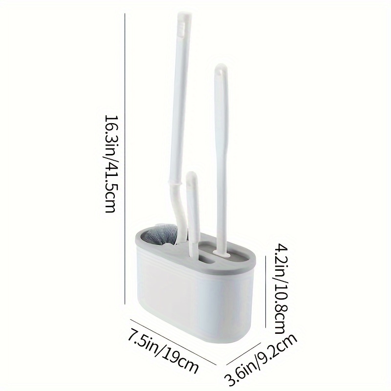 E-shop 1 Stück Toilettenbürsten-Set, 1 S-förmige Toilettenbürste, 1 Silikon-Bürstenkopf 1 Bürste zur Reinigung von schwer zugänglichen Stellen,