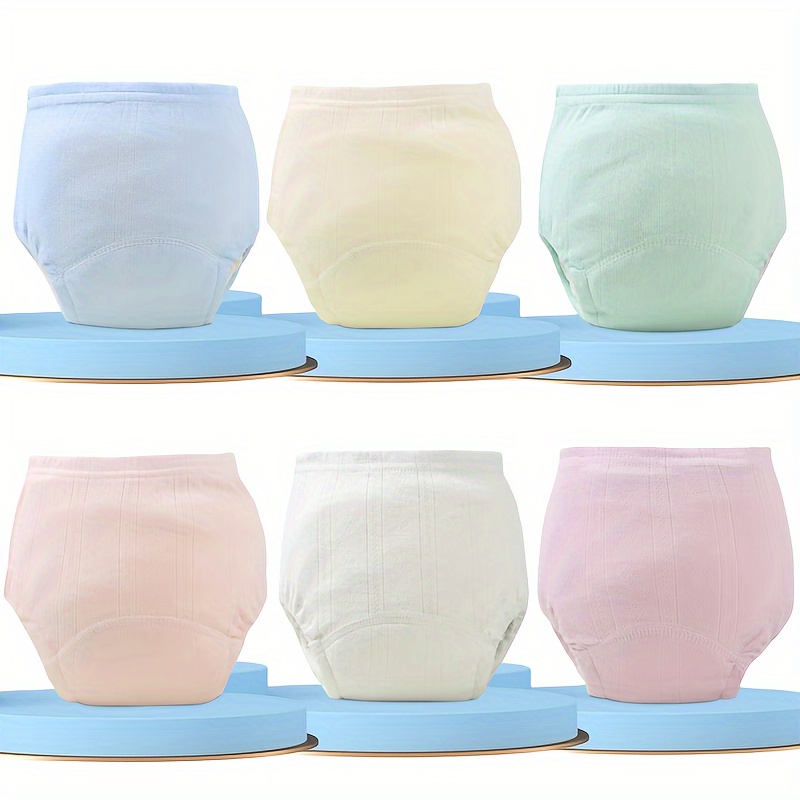 

3-pack Soft Cotton Training Pants For Babies And Toddlers, Breathable Waterproof Cloth Diaper Covers, Leak-proof Potty Training Underwear For Boys And Girls, Washable Reusable Nappy Pants, Ages 0-6