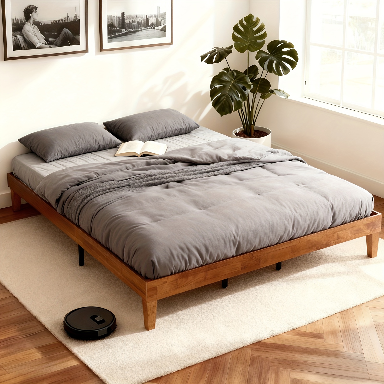 Solid Wood Bed Frame with Slat Support | ANTONIA Bed Base