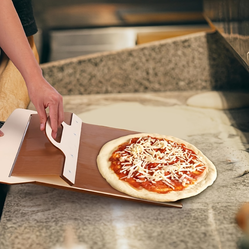 1pc Pizza Board With Sliding Handle & Wooden Pizza Peel, Kitchen Tool For  Indoor & Outdoor Pizza Oven