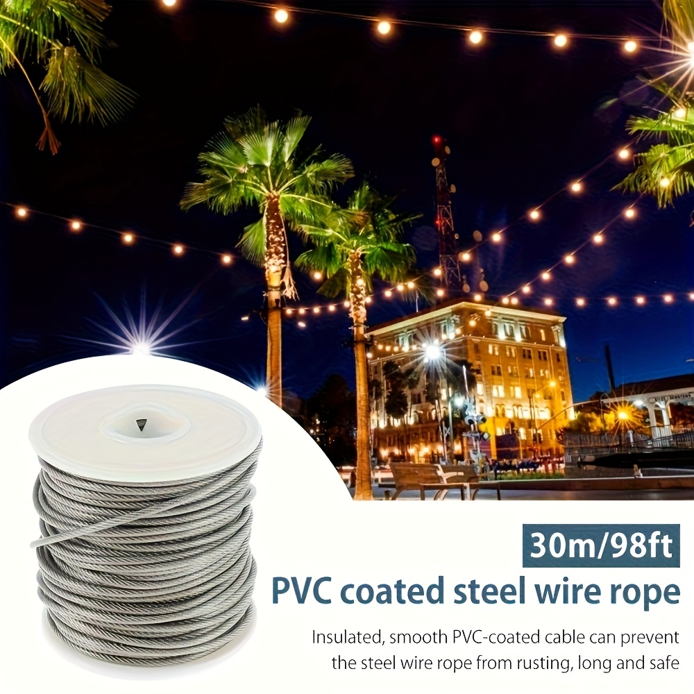 Kit Câble Acier Inoxydable 2mm X 15m Avec Tendeurs - Fil Métallique Pour Suspension Tableaux, Lumières Et Jardin