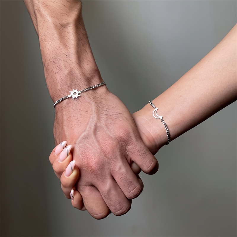 

Sunny & Charms Couple's Bracelets 2-pack - Fashion Style Stainless Steel Unisex Jewelry Set, No Plating - , Parties, And Gift For Valentine's Day