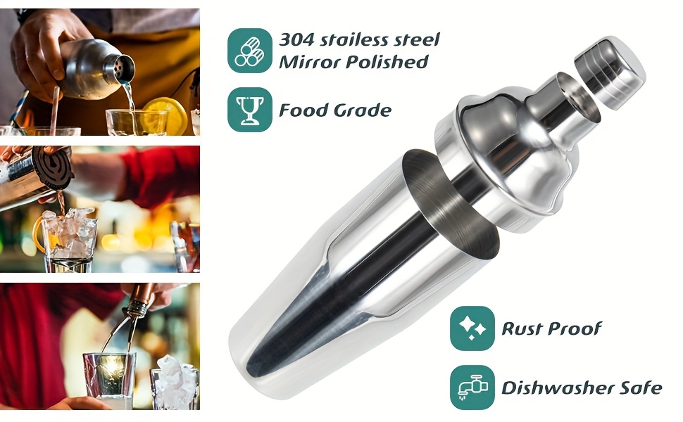 Bartending Tools, 10pcs Bartending Tools with Stand, 25oz Bar Cocktail Shaker Set, Professional Stainless Steel Bartending Tools for Home, Bar and Holiday Parties - Christmas, New Year's and Valentine's Day Gifts