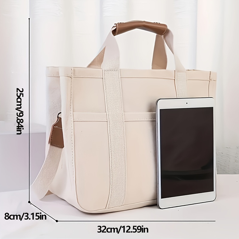 large capacity canvas tote bag women multi compartment Temu