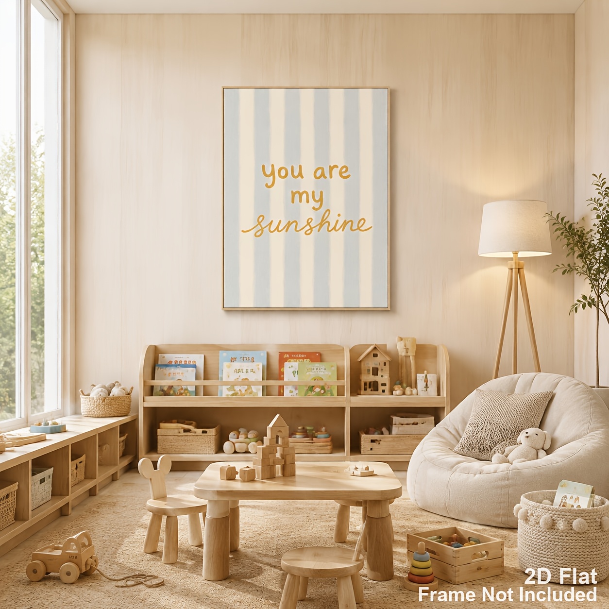 Unframed Canvas Wall Art with You Are My Sunshine Quote