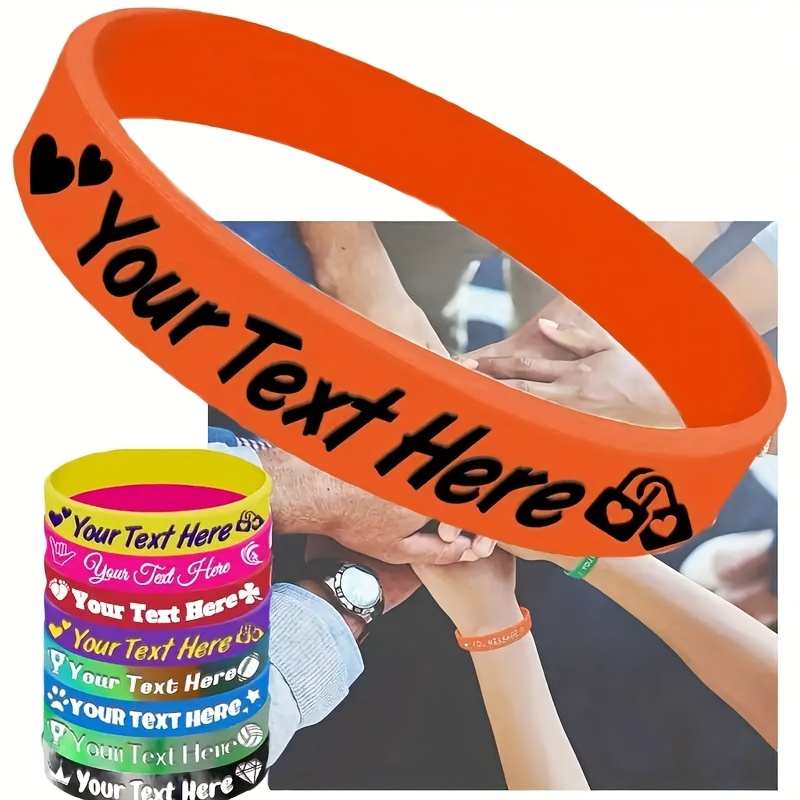 17pcs Custom Engraved Durable Silicone Wristbands for Women