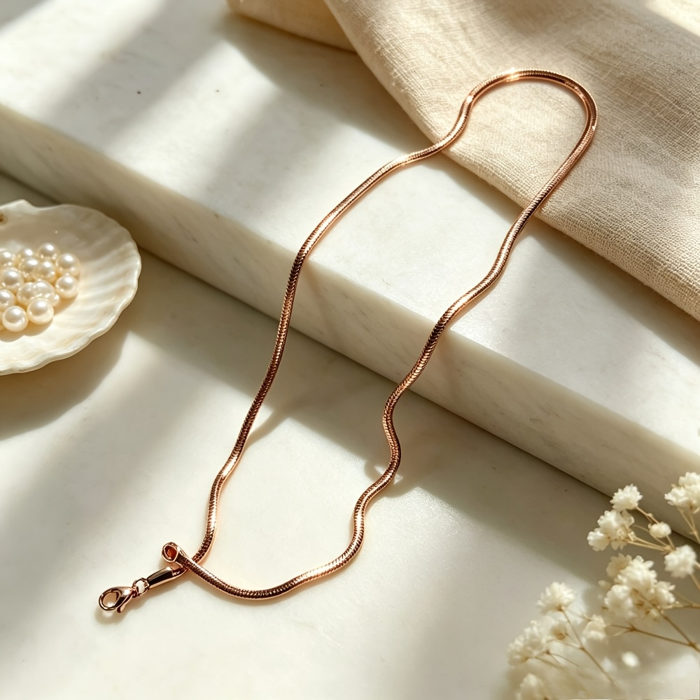 Women's 18K Gold Plated Thin Flat Herringbone Necklace