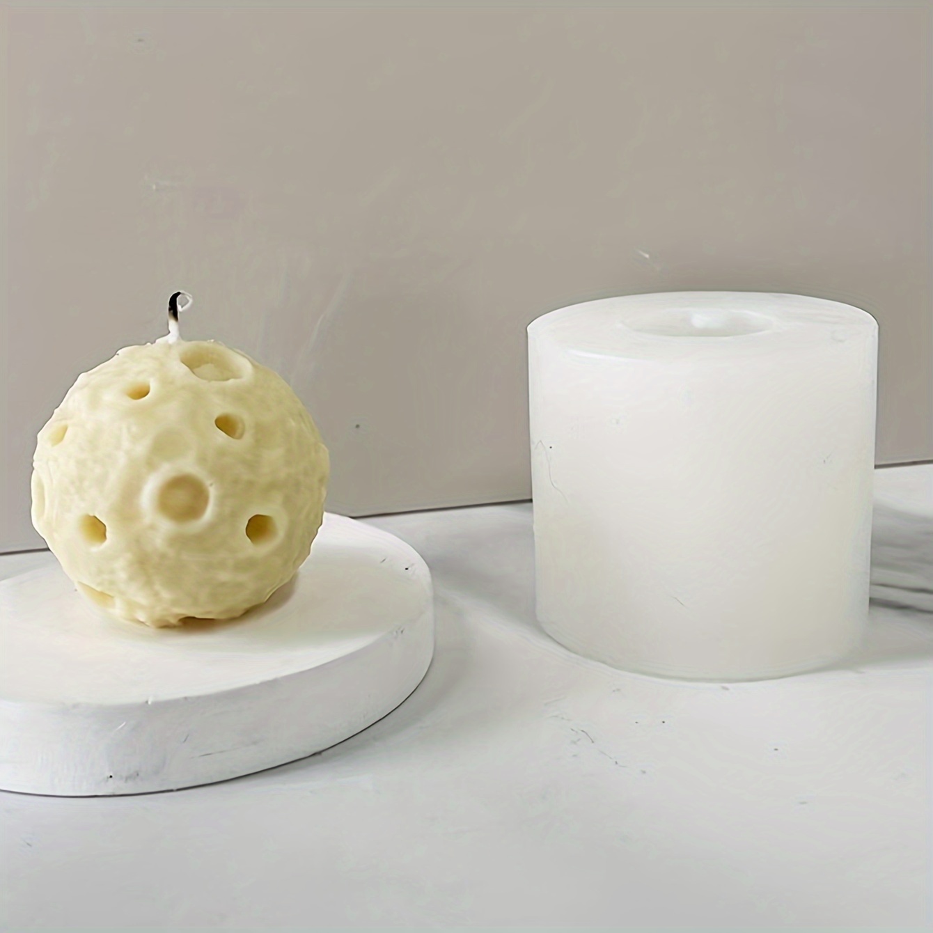 Moon Pyramid Resin Silicone Mold Hollow Geometric Candle Holder Mold