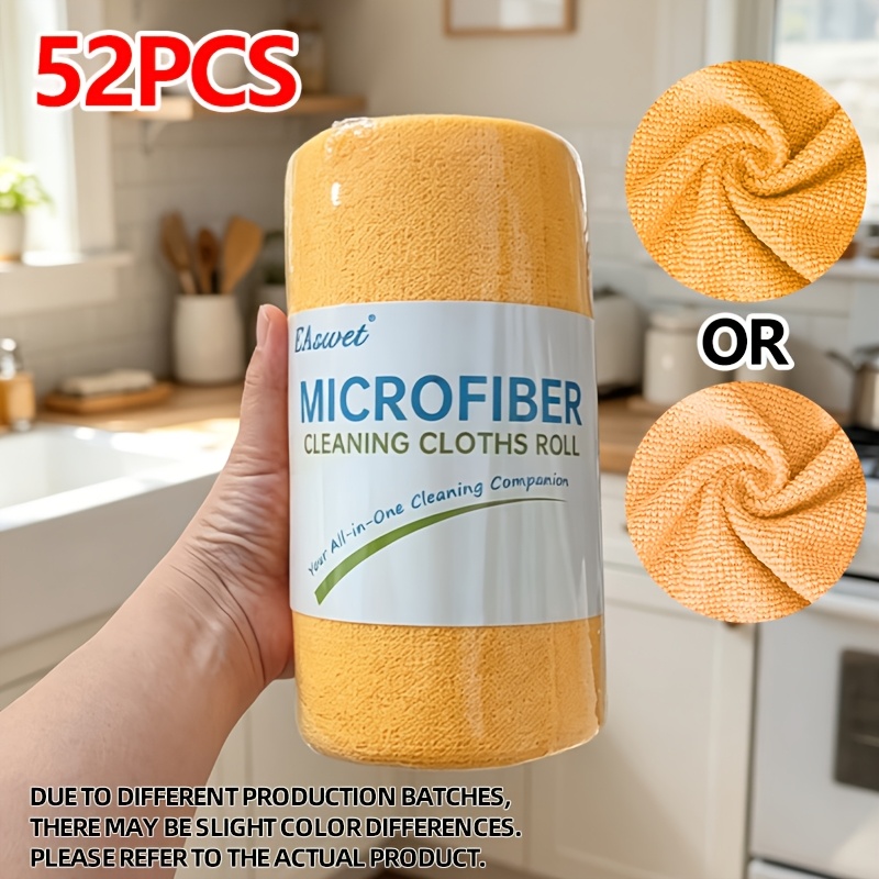 TEMU 22/52pcs Extra Large Rolls Of Dish Towels, Tear-off Microfiber Towels, Kitchen Towels, Convenient And , Reusable, Washable, No , Super Absorbent
