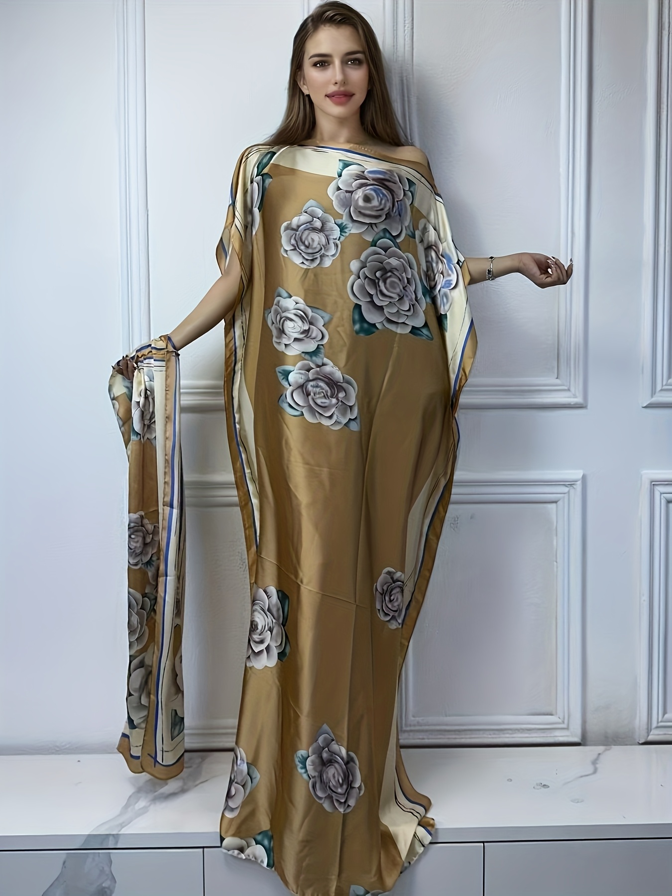 sachin and babi light blue dress Elegant Long Kaftan | Full Length Loungewear