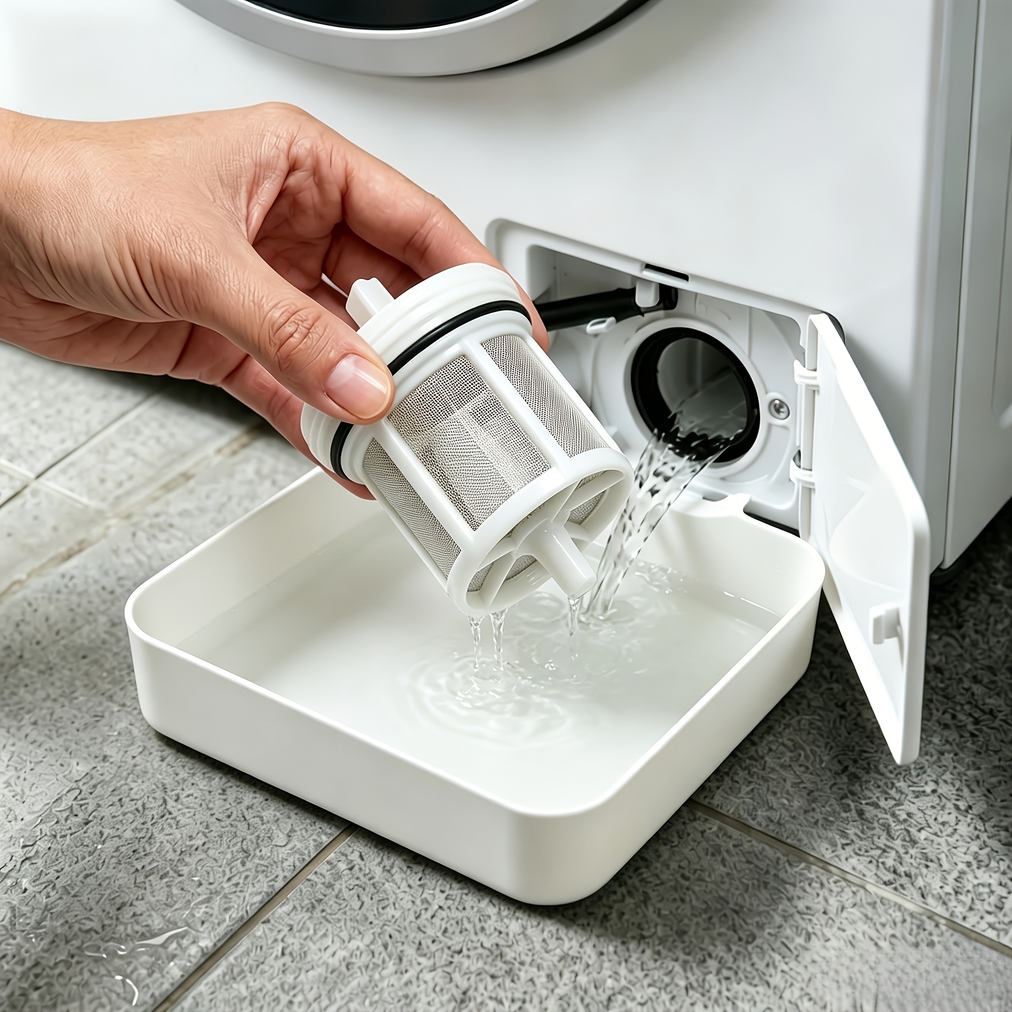 Image of 1pc Heavy Duty Washing Machine Drain Tray - Water Collection Tray For Cleaning Lint Filters, Preventing Flooding In Laundry Rooms, Large Capacity, Suitable For Washing Machines